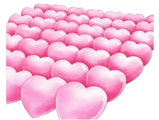 Abstract Illustration Of Many Pink Hearts On Transparent Background Representing Love Romance And Valentine Theme For Decorative Greeting Cards