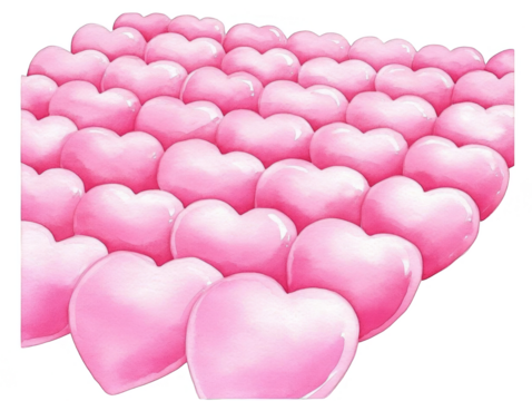 Abstract Illustration Of Many Pink Hearts On Transparent Background Representing Love Romance And Valentine Theme For Decorative Greeting Cards