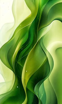 Abstract flowing green liquid design