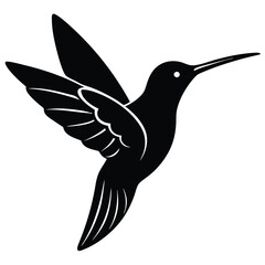 ruby throated hummingbird silhouette stylized on a white background, hummingbird, Ruby-throated Hummingbird Silhouette Vector Illustration, Ruby-throated hummingbird, bird, Black Ruby-throated humming