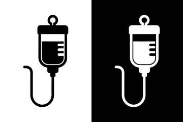 IV Silhouette Vector Black & White Medical Icon Download