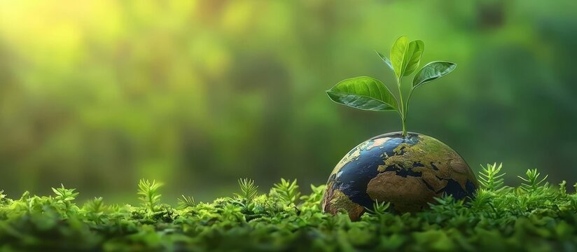 Embrace a greener planet with the symbolism of a young plant thriving in nature.