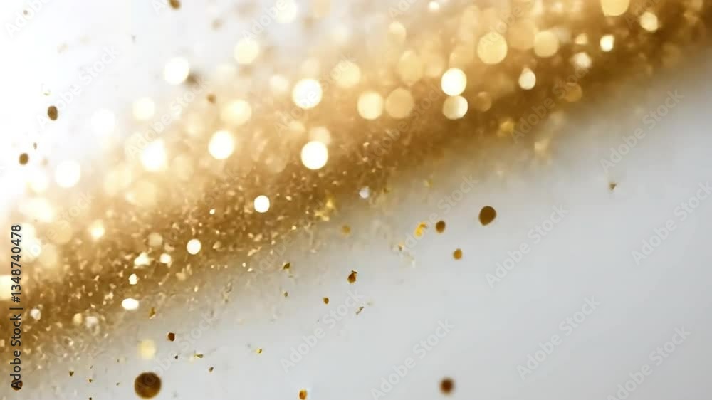 Poster golden glittering bokeh: a dazzling display of golden bokeh, shimmering with tiny, luminous particle