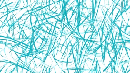 Abstract turquoise brushstrokes layered across the white canvas surface