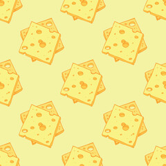 Seamless pattern with cheese doodle for decorative print, wrapping paper, greeting cards, wallpaper and fabric