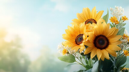 Fototapeta premium Spring action close-up of vibrant flower flora in a bright outdoor garden environment