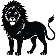 Lion head logo icon, lion face vector Illustration, on a isolated background, EPS, lion silhouette set. isolated vector image of african carnivore, Silhouette lion collection - vector illustration.