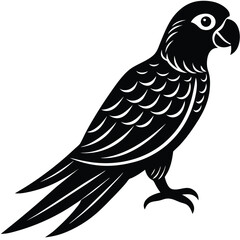 Parrot Macaw premium quality silhouette and line art vector illustration set, Parrot Macaw vector icon design, vector illustration of a parrot.
