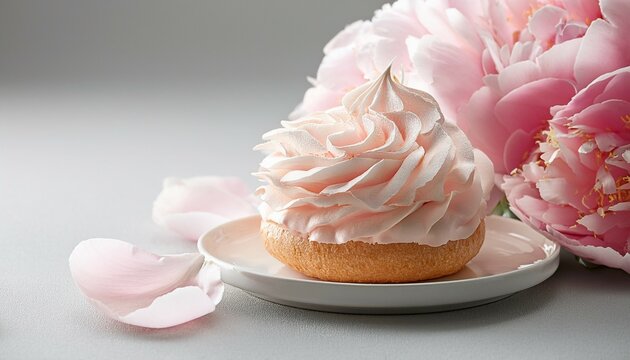 faded red peony flower range cream puff with creamy pink staminodes