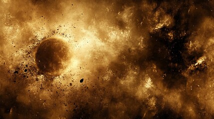 A celestial explosion reveals cosmic dust and bright radiant light