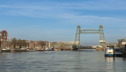 The Hef is the popular name for the Koningshavenbrug, a railway lifting bridge over the Koningshaven.