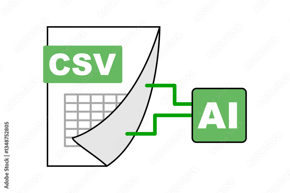 Poster ai-generated csv file icon. vector.