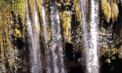 Fototapeta premium Waterfall pixel art