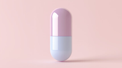 A pill with a metallic coating, reflecting light in silver hues.