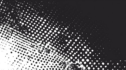 Grunge noise gradient texture. Dirty grain background. Dotted halftone overlay. Sand dusty distressed wallpaper. Grungy grit pattern. Black-white random dot texture for poster, banner, web