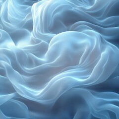 Fototapeta premium Pale blue fabric ripples in soft, flowing waves of ethereal, calming texture.