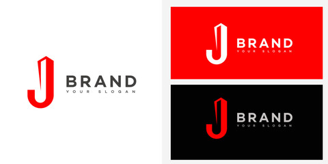 Modern Red Letter J Logo Design for Brand Identity
