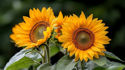 Obraz premium Spring action sunflower flora in nature garden setting vibrant and energetic viewpoint