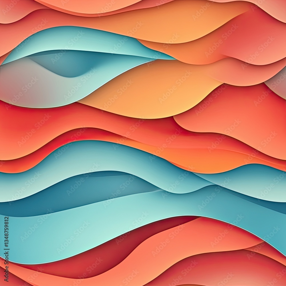 Aufkleber abstract wavy grains seamless pattern overlapping layers design for textile fashion and web