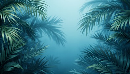 Abstract Blue Palm Shadows