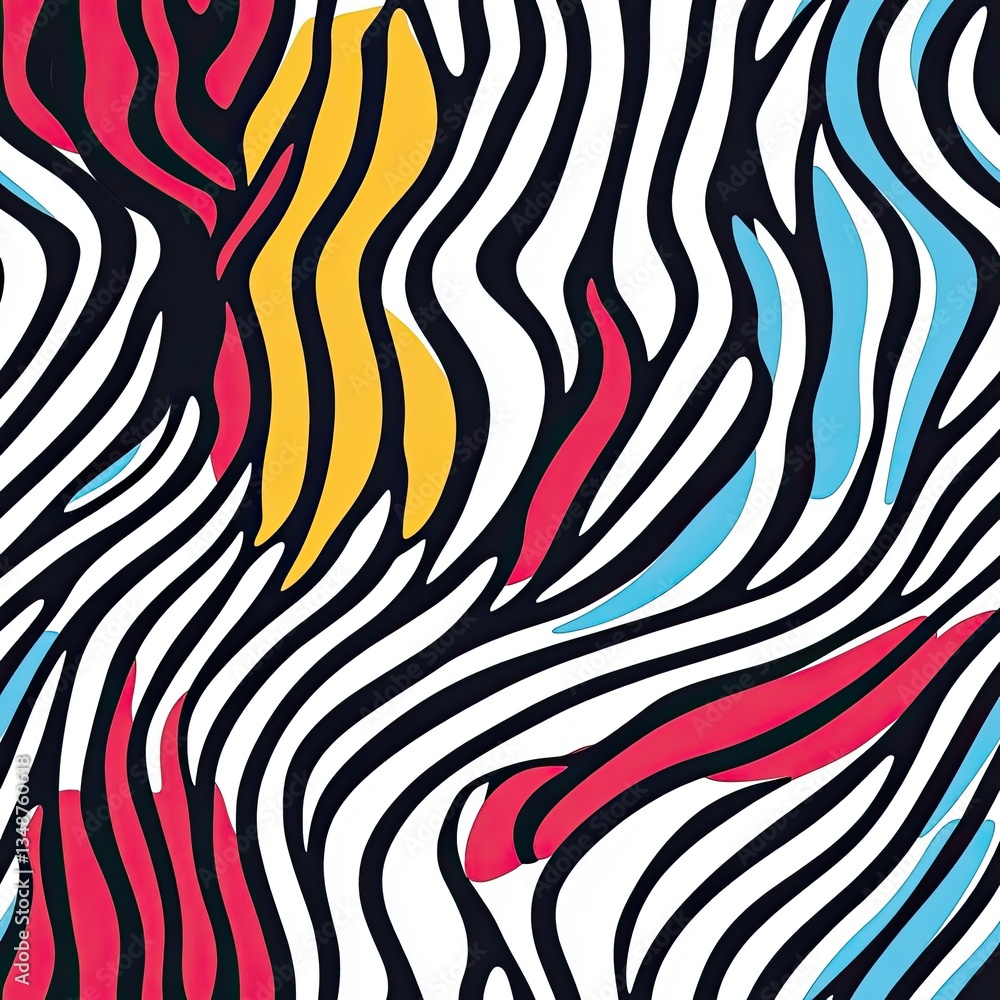Poster dynamic wavy grain pattern bold high contrast texture for modern design