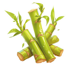 Fototapeta premium Bamboo growth and arrangement forest illustration natural setting close-up