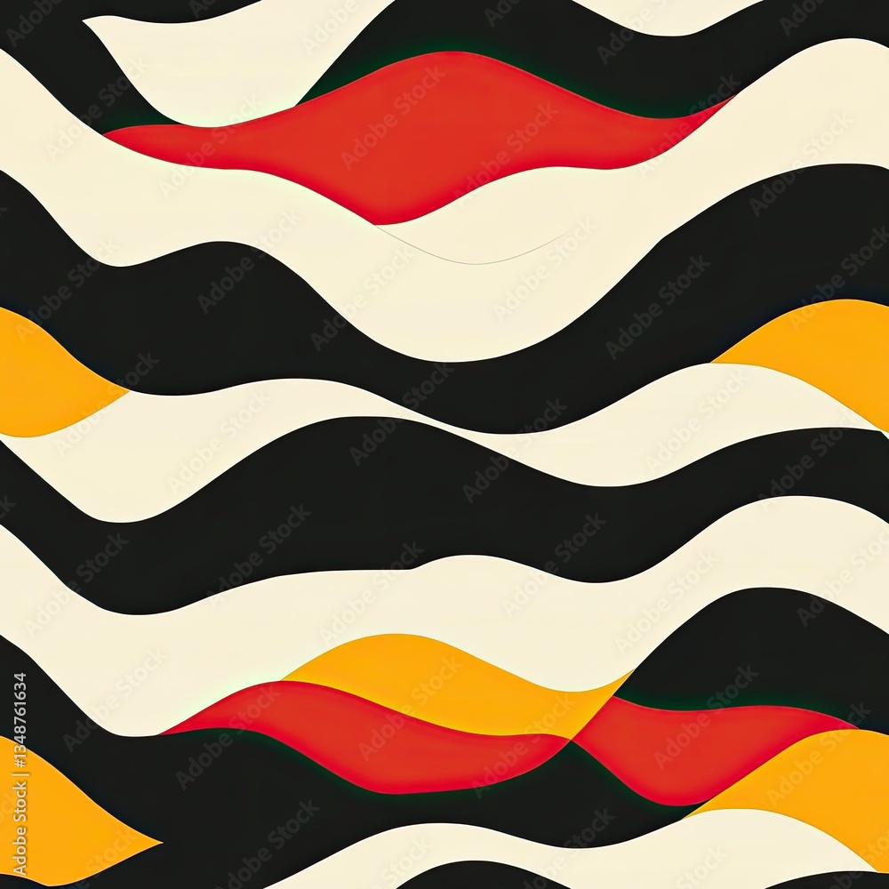 Aufkleber dynamic wavy grain pattern bold high contrast seamless design for textile print