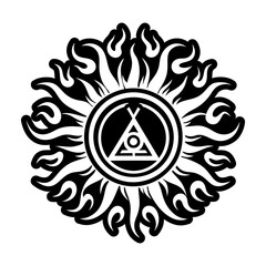A filled style icon of solar flare symbol