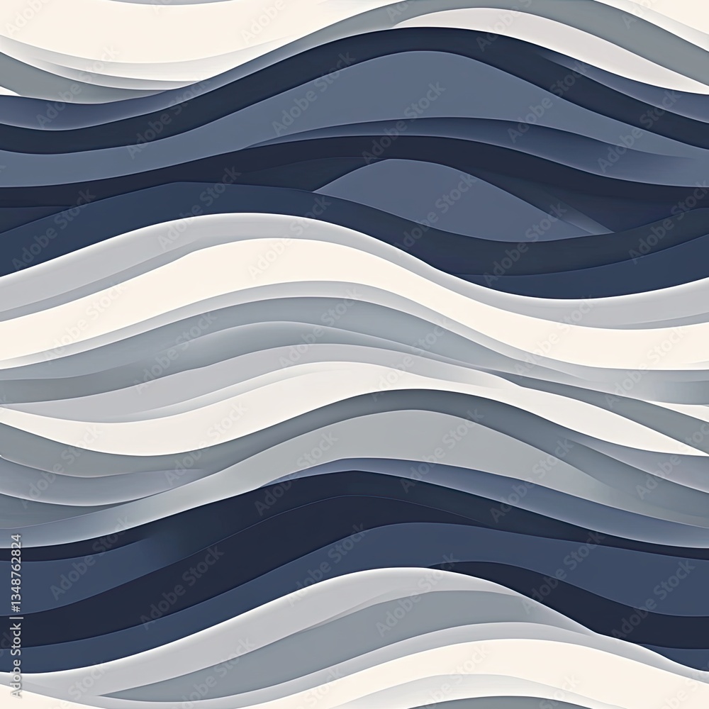 Poster seamless minimalist wavy grain pattern sharp curves clean design