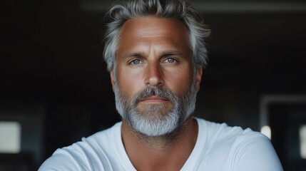 Obraz premium Mature man with thoughtful expression