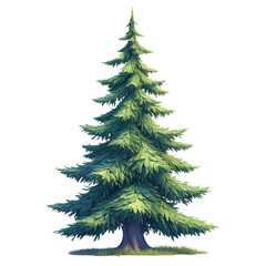 Fototapeta premium Lush evergreen tree display natural setting graphic artwork vibrant colors