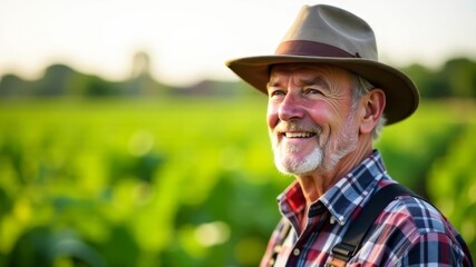 man in a hat in a field