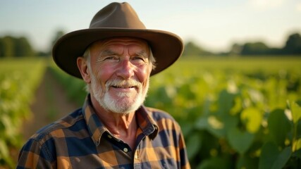 man in a hat in a field