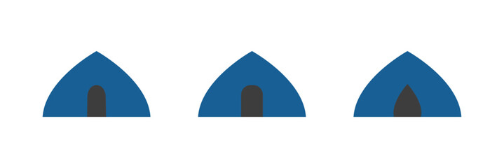 Tent icon. Camp tent vector. Different camping Tents