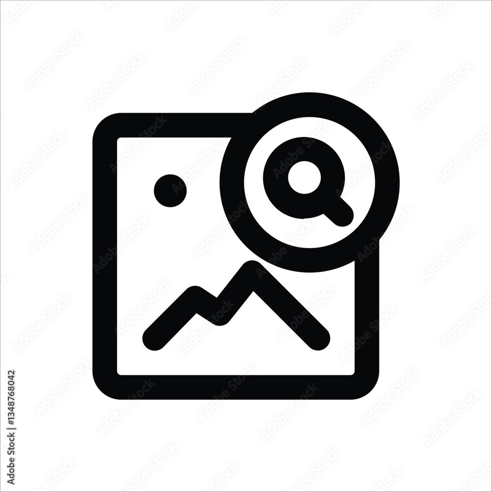Wall mural a magnifying glass over an image for search functionality.