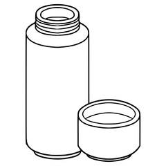 thermos illustration hand drawn outline vector