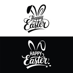 Happy Easter Hand drawn lettering modern typography/calligraphy isolated on white background.