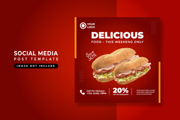 Delicious Food - Weekend Only Social Media Post Template