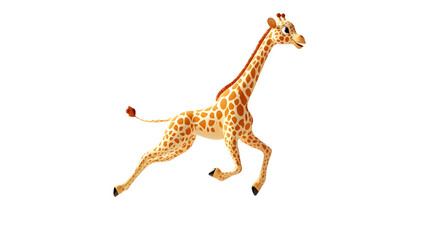 Obraz premium Running Giraffe Cartoon Illustration