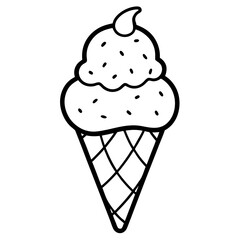 Creative Ice Cream Cone Outline Vector