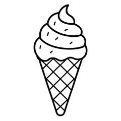 Creative Ice Cream Cone Outline Vector