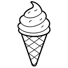 Creative Ice Cream Cone Outline Vector