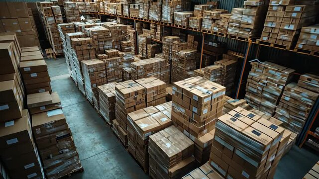 stacks of pallets in warehouse