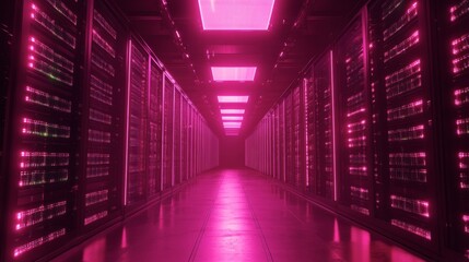 Fototapeta premium A decentralized storage system secured by blockchain technology glowing with holographic node