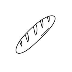 Artisan's Loaf: A simple, yet elegant, illustration of a freshly baked baguette, its crusty exterior and scored surface hinting at the deliciousness within.