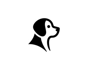 Silhouette Dog Logo Design Template. Black and White Dog Icon Vector Illustration.