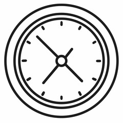 Clock outline icon on white background 
