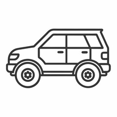 Crossover vehicle outline icon on white background 
