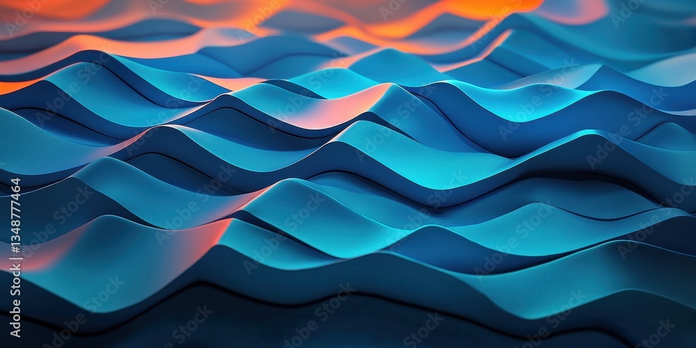 Aufkleber exploring connectivity in a futuristic blue mesh network environment