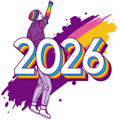 Multicolor Gradient 2026 Celebration 